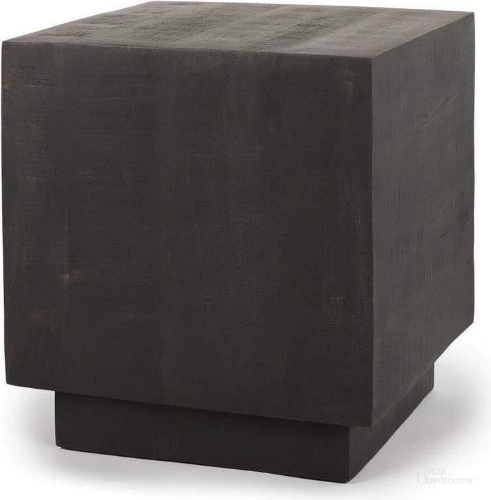 The appearance of Hayden Dark Brown Wood Side Table designed by Mercana in the rustic / southwestern interior design. This dark brown piece of furniture  was selected by 1StopBedrooms from Hayden Collection to add a touch of cosiness and style into your home. Sku: 70123. Material: Wood. Product Type: Side Table. Image1