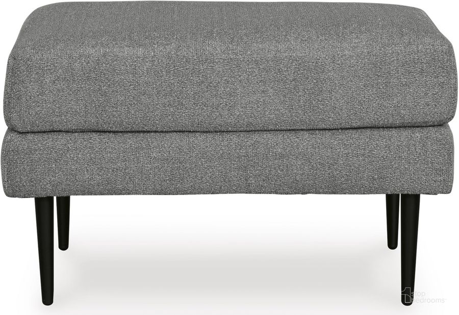 The appearance of Hazela Ottoman In Charcoal designed by Signature Design by Ashley in the modern / contemporary interior design. This charcoal piece of furniture  was selected by 1StopBedrooms from Hazela Collection to add a touch of cosiness and style into your home. Sku: 4110214. Material: Fabric. Product Type: Ottoman. Image1