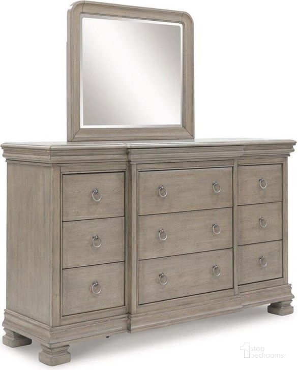 The appearance of Hedgills Gray Dresser and Mirror designed by Versailles Home in the traditional interior design. This gray piece of furniture  was selected by 1StopBedrooms from Hedgills Collection to add a touch of cosiness and style into your home. Sku: B924-31;B924-36. Material: Wood. Product Type: Dresser and Mirror. Image1