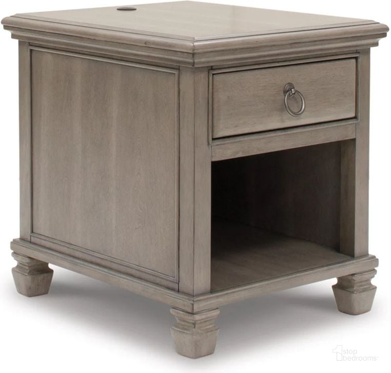 The appearance of Hedgills Gray End Table designed by Versailles Home in the traditional interior design. This gray piece of furniture  was selected by 1StopBedrooms from Hedgills Collection to add a touch of cosiness and style into your home. Sku: T924-3. Material: Wood. Product Type: End Table. Image1
