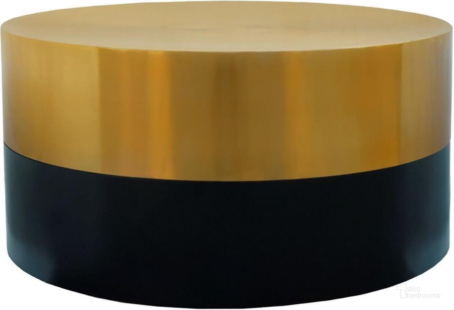 The appearance of Heffley Creek Black and Gold Coffee and Cocktail Table designed by Furnique in the modern / contemporary interior design. This black and gold piece of furniture  was selected by 1StopBedrooms from Heffley Creek Collection to add a touch of cosiness and style into your home. Sku: 287-CT. Product Type: Coffee Table. Material: Iron. Image1