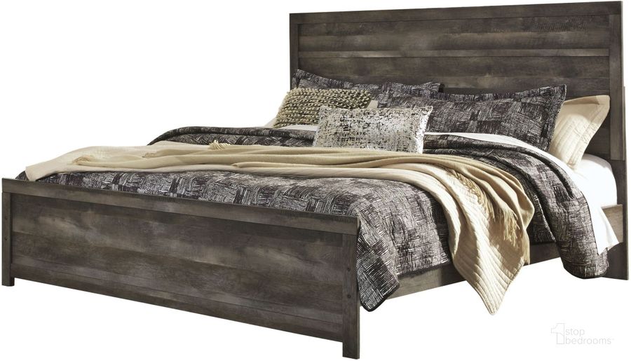 The appearance of Heidmore Gray King Panel Bed 0qd2339719 designed by Off 5th Home in the transitional interior design. This gray piece of furniture  was selected by 1StopBedrooms from Heidmore Collection to add a touch of cosiness and style into your home. Sku: B440-72;B440-97. Bed Type: Panel Bed. Material: Wood. Product Type: Panel Bed. Bed Size: King. Image1