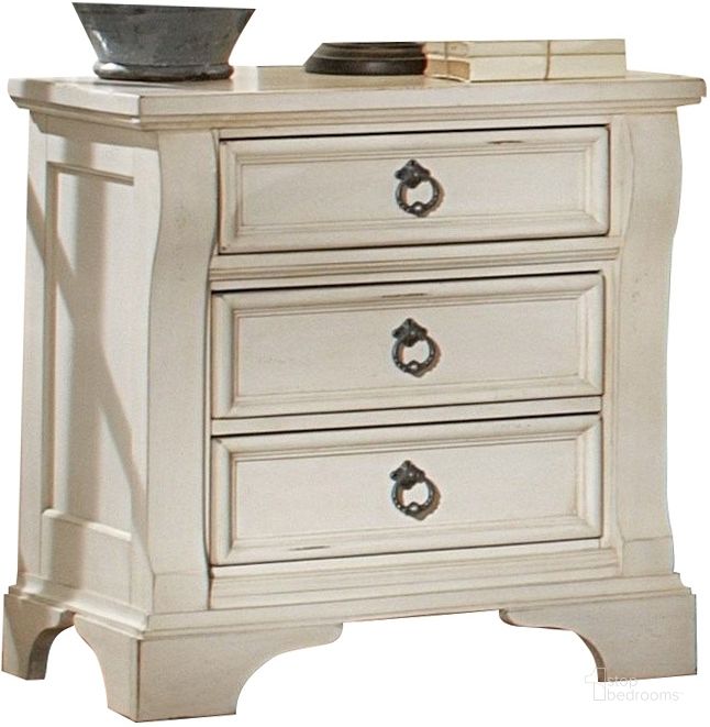 The appearance of Heirloom White Nightstand designed by American Woodcrafters in the traditional interior design. This white piece of furniture  was selected by 1StopBedrooms from Heirloom Collection to add a touch of cosiness and style into your home. Sku: 2910-430. Material: Wood. Product Type: Nightstand. Image1