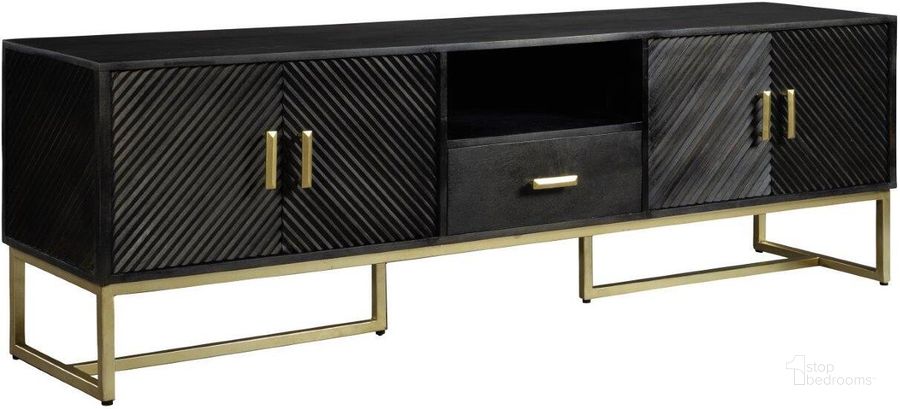 The appearance of Hekman Accents Entertainment Center 28555 designed by Hekman in the transitional interior design. This black piece of furniture  was selected by 1StopBedrooms from Accents Collection to add a touch of cosiness and style into your home. Sku: 28555. Product Type: Entertainment Center. Image1
