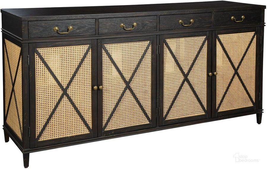 The appearance of Hekman Accents Entertainment Center With Cane Panel Doors designed by Hekman in the transitional interior design. This dark brown piece of furniture  was selected by 1StopBedrooms from Accents Collection to add a touch of cosiness and style into your home. Sku: 28528. Product Type: Entertainment Center. Image1