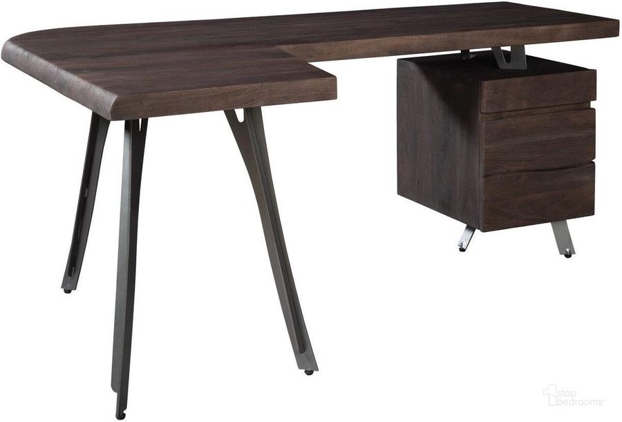 The appearance of Hekman Accentts Gray L Desk designed by Hekman in the transitional interior design. This dark brown piece of furniture  was selected by 1StopBedrooms from Office Collection to add a touch of cosiness and style into your home. Sku: 28422. Product Type: Desk. Image1