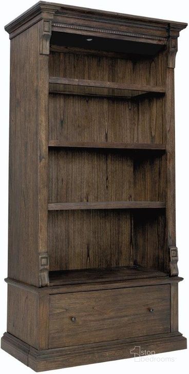 The appearance of Hekman Executive Center Bookcase designed by Hekman in the rustic / southwestern interior design. This dark brown piece of furniture  was selected by 1StopBedrooms from Wellington Collection to add a touch of cosiness and style into your home. Sku: 79424. Product Type: Bookcase. Image1