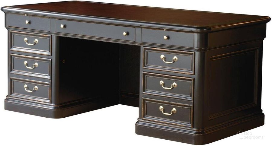 The appearance of Hekman Louis Philippe Executive Desk designed by Hekman in the traditional interior design. This dark brown piece of furniture  was selected by 1StopBedrooms from Louis Philippe Collection to add a touch of cosiness and style into your home. Sku: 79140P;79140T. Material: Wood. Product Type: Executive Desk. Image1