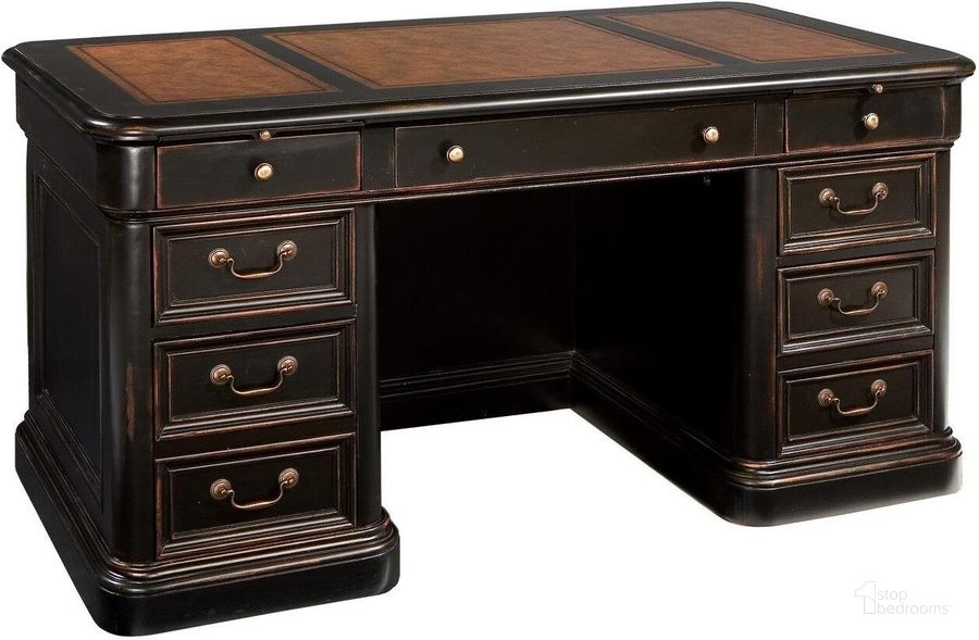 The appearance of Hekman Louis Philippe Junior Executive Desk designed by Hekman in the traditional interior design. This dark brown piece of furniture  was selected by 1StopBedrooms from Louis Philippe Collection to add a touch of cosiness and style into your home. Sku: 79150P;79150T. Material: Wood. Product Type: Executive Desk. Image1