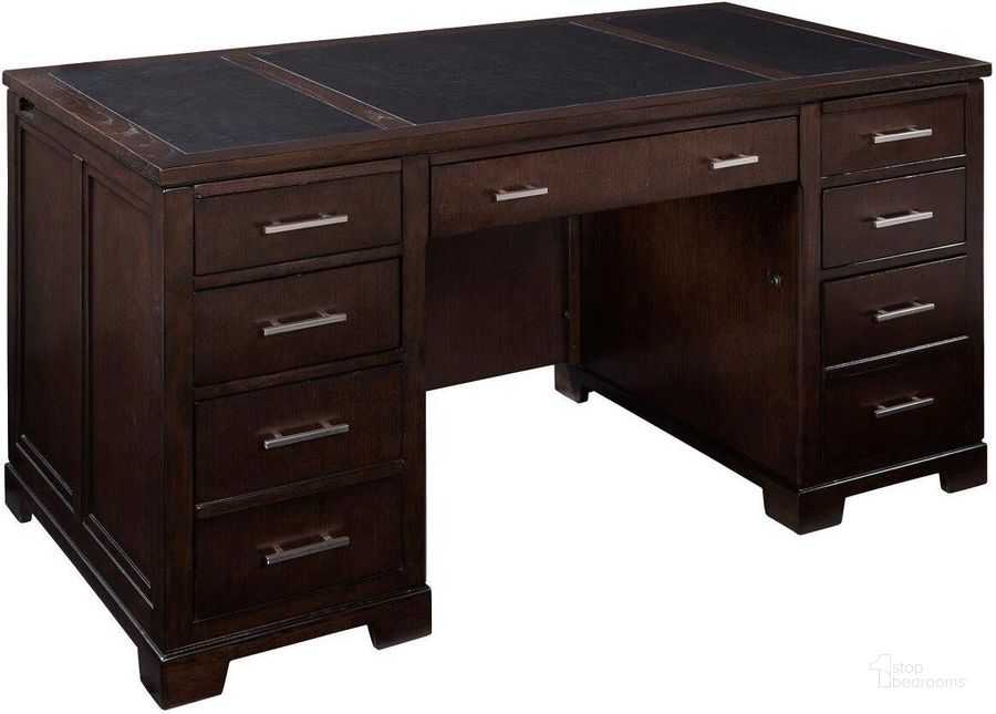 The appearance of Hekman Mocha Junior Executive Desk designed by Hekman in the transitional interior design. This dark brown piece of furniture  was selected by 1StopBedrooms from Mocha Collection to add a touch of cosiness and style into your home. Sku: 79190P;79190T. Material: Wood. Product Type: Executive Desk. Image1