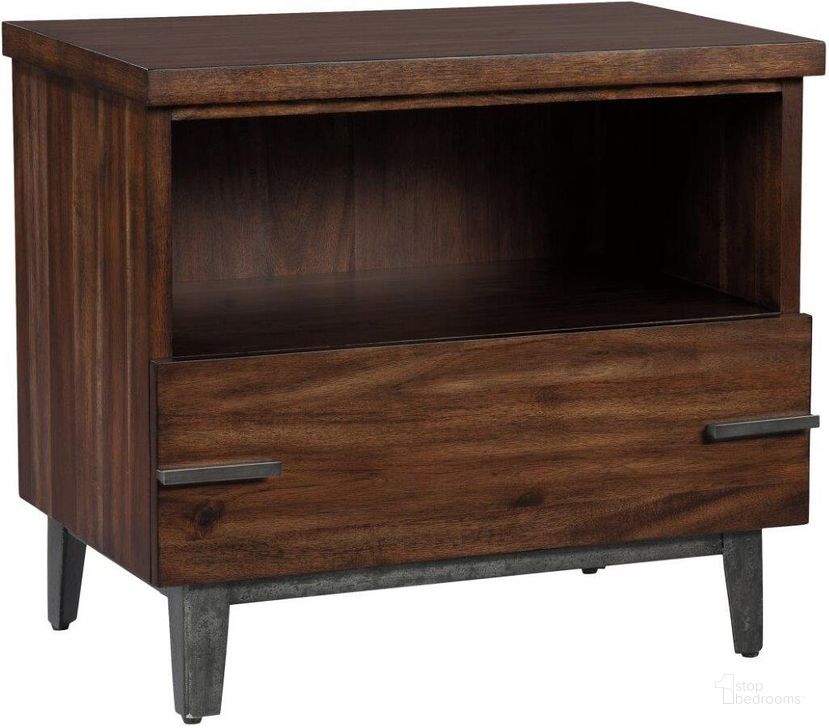 The appearance of Hekman Monterey Point Single Drawer Night Stand designed by Hekman in the transitional interior design. This dark brown piece of furniture  was selected by 1StopBedrooms from Monterey Point Collection to add a touch of cosiness and style into your home. Sku: 24363. Material: Wood. Product Type: Nightstand.