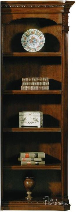 The appearance of Hekman Right Pier Bookcase 79165 designed by Hekman in the traditional interior design. This dark brown piece of furniture  was selected by 1StopBedrooms from Old World Collection to add a touch of cosiness and style into your home. Sku: 79165. Material: Wood. Product Type: Bookcase. Image1