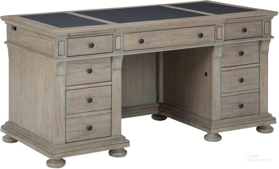 The appearance of Hekman Wellington Estates Junior Executive Desk designed by Hekman in the rustic / southwestern interior design. This gray piece of furniture  was selected by 1StopBedrooms from Wellington Collection to add a touch of cosiness and style into your home. Sku: 79410P;79410T. Product Type: Executive Desk. Image1