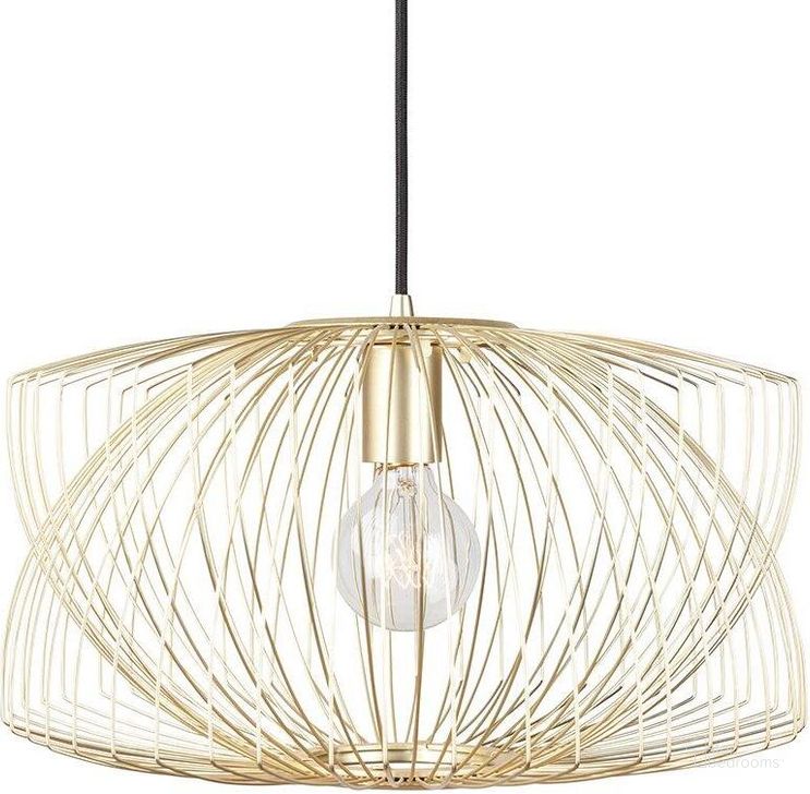 The appearance of Helia Gold Metal Pendant designed by Nuevo in the modern / contemporary interior design. This gold piece of furniture  was selected by 1StopBedrooms from Helia Collection to add a touch of cosiness and style into your home. Sku: HGMO194. Material: Metal. Product Type: Pendant Lighting. Image1