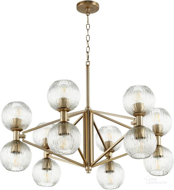 The appearance of Helios Aged Brass Large Chandelier designed by Cyan Design in the modern / contemporary interior design. This gold piece of furniture  was selected by 1StopBedrooms from Helios Collection to add a touch of cosiness and style into your home. Sku: 10963. Product Type: Chandelier. Material: Iron.