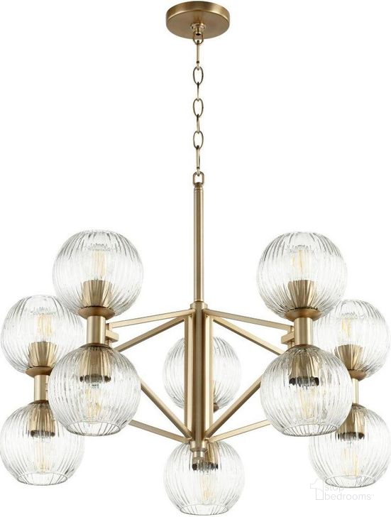 The appearance of Helios Aged Brass Small Chandelier designed by Cyan Design in the modern / contemporary interior design. This gold piece of furniture  was selected by 1StopBedrooms from Helios Collection to add a touch of cosiness and style into your home. Sku: 10962. Product Type: Chandelier. Material: Iron.