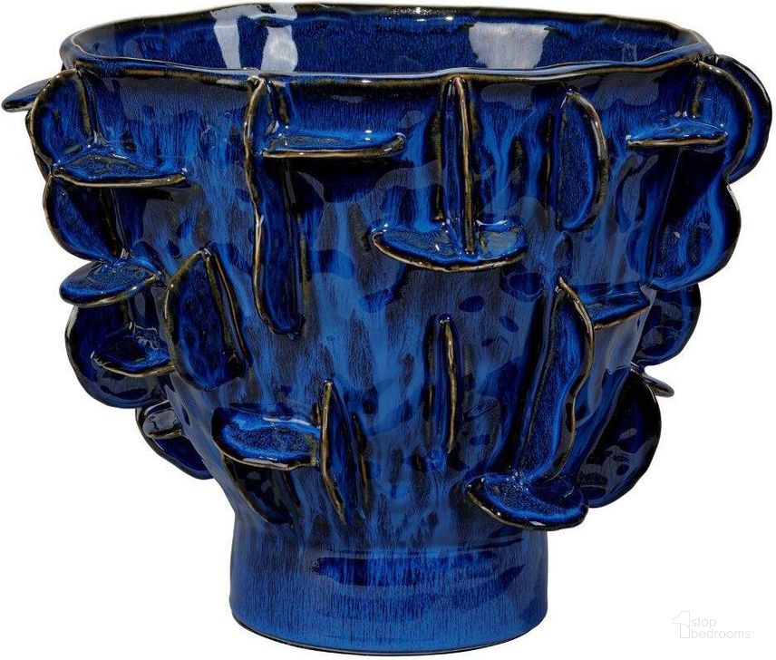 The appearance of Helios Cobalt Blue Vase designed by Jamie Young Company in the  interior design. This cobalt blue piece of furniture  was selected by 1StopBedrooms from Helios Collection to add a touch of cosiness and style into your home. Sku: 7HELI-VACO. Material: Ceramic. Product Type: Vase. Image1