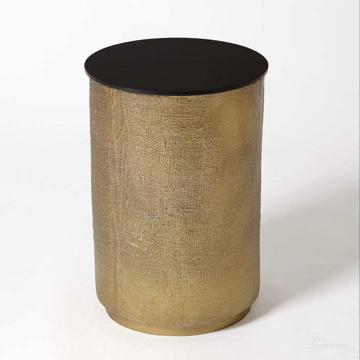 The appearance of Hemp Etched Barrel Table In Antique Brass designed by Global Views in the modern / contemporary interior design. This black piece of furniture  was selected by 1StopBedrooms from Hemp Collection to add a touch of cosiness and style into your home. Sku: 7.9105. Material: Aluminum. Product Type: Table. Image1