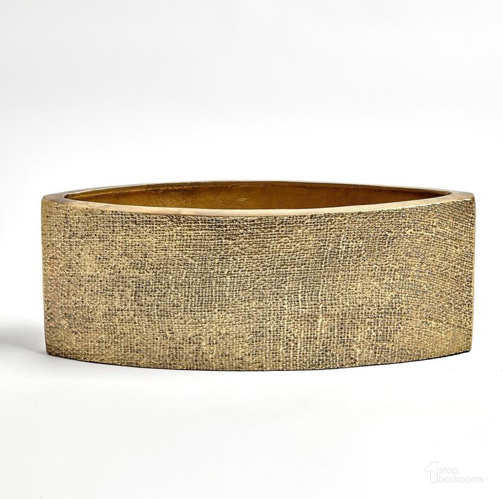 The appearance of Hemp Etched Planter In Brass designed by Global Views in the modern / contemporary interior design. This brass piece of furniture  was selected by 1StopBedrooms from Hemp Collection to add a touch of cosiness and style into your home. Sku: 7.91275. Material: Aluminum. Product Type: Planter. Image1