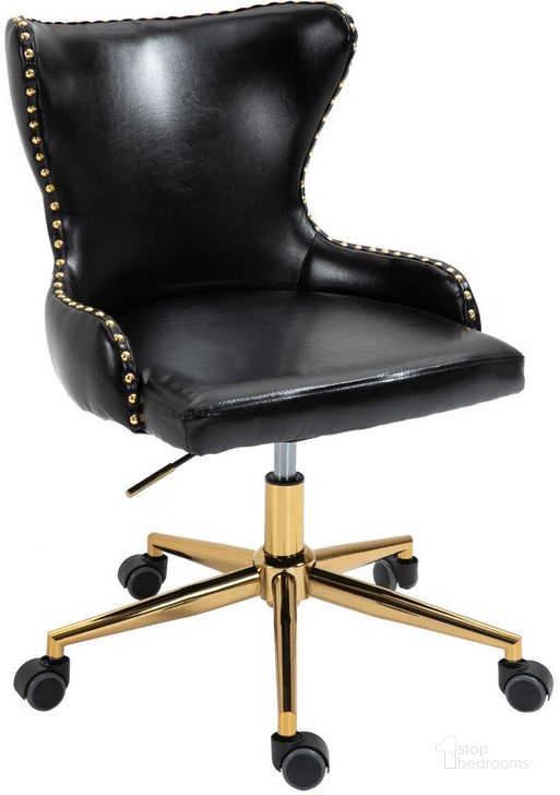 The appearance of Hendrix Black Faux Leather Office Chair 167Black designed by Meridian in the modern / contemporary interior design. This black faux leather piece of furniture  was selected by 1StopBedrooms from Hendrix Collection to add a touch of cosiness and style into your home. Sku: 167Black. Material: Faux Leather. Product Type: Office Chair. Image1
