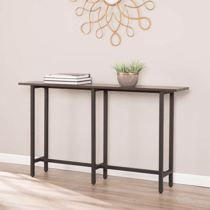 The appearance of Hendry Long Narrow Console Table designed by SEI Furniture in the industrial interior design. This black piece of furniture  was selected by 1StopBedrooms from Hendry Collection to add a touch of cosiness and style into your home. Sku: CM6092. Material: Wood. Product Type: Console Table. Image1
