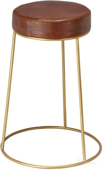 The appearance of Henry Brown Round Leather Bar Stool LS20HENCSBR designed by Jamie Young Company in the modern / contemporary interior design. This brown piece of furniture  was selected by 1StopBedrooms from Henry Collection to add a touch of cosiness and style into your home. Sku: LS20HENCSBR. Material: Metal. Product Type: Barstool. Image1
