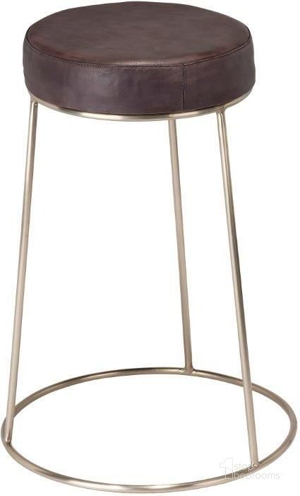 The appearance of Henry Charcoal Round Leather Bar Stool LS20HENCSCHA designed by Jamie Young Company in the modern / contemporary interior design. This charcoal piece of furniture  was selected by 1StopBedrooms from Henry Collection to add a touch of cosiness and style into your home. Sku: LS20HENCSCHA. Material: Metal. Product Type: Barstool. Image1