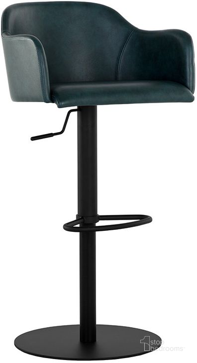 The appearance of Hensley Adjustable Stool In Dark Teal designed by Sunpan in the modern / contemporary interior design. This dark teal piece of furniture  was selected by 1StopBedrooms from Hensley Collection to add a touch of cosiness and style into your home. Sku: 109822. Material: Faux Leather. Product Type: Stool. Image1