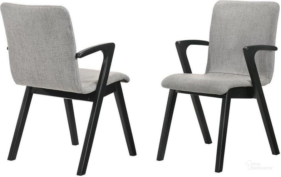 The appearance of Henwood Black Dining Chair Set of 2 designed by Atelier Home in the transitional interior design. This gray piece of furniture  was selected by 1StopBedrooms from Henwood Collection to add a touch of cosiness and style into your home. Sku: LCVRSIGRBL. Product Type: Dining Chair. Material: Rubberwood. Image1