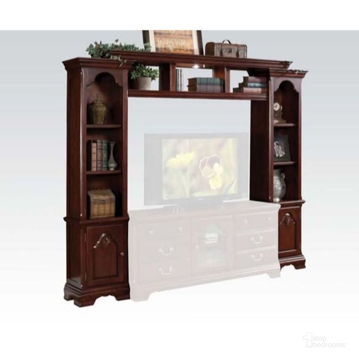 The appearance of Hercules Entertainment Center In Cherry designed by ACME in the  interior design. This cherry piece of furniture  was selected by 1StopBedrooms from Hercules Collection to add a touch of cosiness and style into your home. Sku: 91110;91111;91112. Material: Wood. Product Type: Entertainment Center.