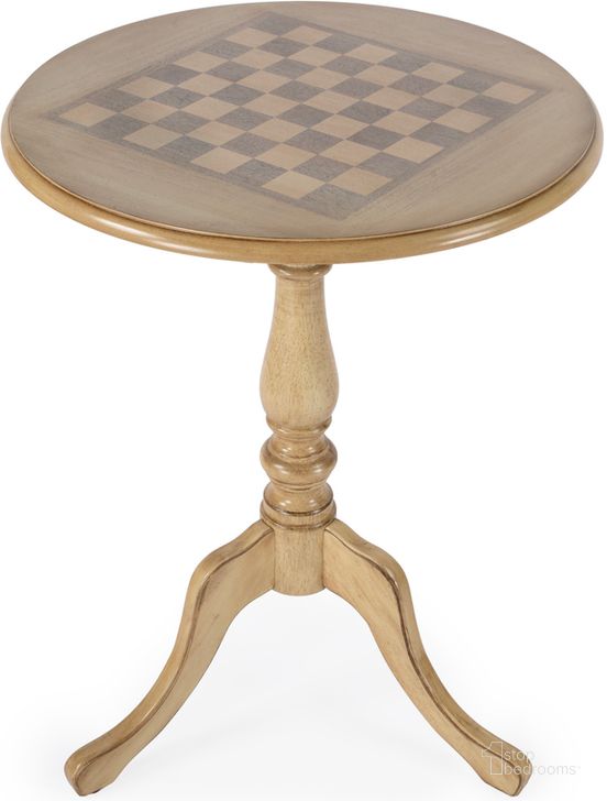 The appearance of Heritage Colbert 22 Inch Round Pedestal Game Table In Beige designed by Butler Specialty Company in the traditional interior design. This beige piece of furniture  was selected by 1StopBedrooms from Heritage Collection to add a touch of cosiness and style into your home. Sku: 3405424. Product Type: Accent Table. Material: Rubberwood. Image1