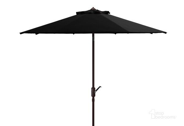The appearance of Herla 11Ft Auto Tilt Umbrella in Black designed by Safavieh in the modern / contemporary interior design. This black piece of furniture  was selected by 1StopBedrooms from Herla Collection to add a touch of cosiness and style into your home. Sku: PAT8101D. Material: Metal. Product Type: Umbrella. Image1