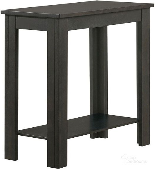 The appearance of Hermi Charcoal End Table designed by Off 5th Home in the transitional interior design. This charcoal piece of furniture  was selected by 1StopBedrooms from Hermi Collection to add a touch of cosiness and style into your home. Sku: 7710-CHAR. Product Type: End Table. Image1