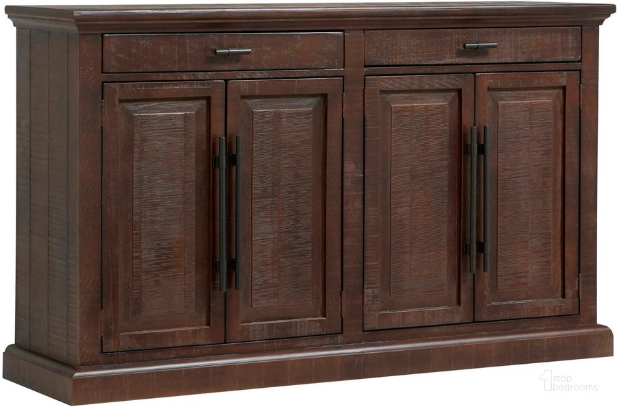 The appearance of Hermosa 65 Inch Console With 4 Doors In Dark Brown designed by Aspenhome in the rustic / southwestern interior design. This dark brown piece of furniture  was selected by 1StopBedrooms from Hermosa Collection to add a touch of cosiness and style into your home. Sku: I311-265-UMB. Material: Wood. Product Type: TV Console. Image1