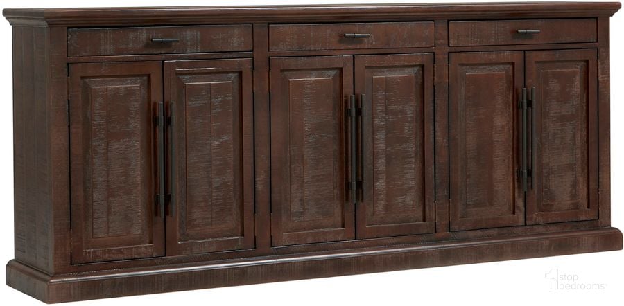 The appearance of Hermosa 95 Inch Console With 6 Doors In Dark Brown designed by Aspenhome in the rustic / southwestern interior design. This dark brown piece of furniture  was selected by 1StopBedrooms from Hermosa Collection to add a touch of cosiness and style into your home. Sku: I311-295-UMB. Material: Wood. Product Type: TV Console. Image1