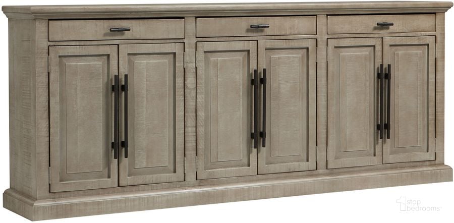 The appearance of Hermosa 95 Inch Console With 6 Doors In Grey designed by Aspenhome in the rustic / southwestern interior design. This grey piece of furniture  was selected by 1StopBedrooms from Hermosa Collection to add a touch of cosiness and style into your home. Sku: I311-295-STO. Material: Wood. Product Type: TV Console. Image1
