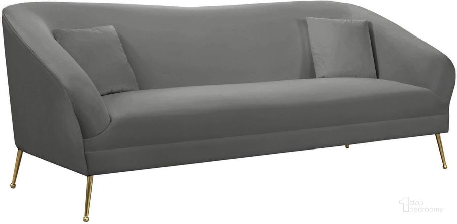 The appearance of Hermosa Grey Sofa designed by Meridian in the modern / contemporary interior design. This grey piece of furniture  was selected by 1StopBedrooms from Hermosa Collection to add a touch of cosiness and style into your home. Sku: 658Grey-S. Product Type: Sofa. Material: Velvet. Image1