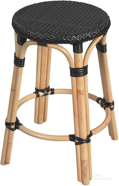 The appearance of Herringson Black Barstool 0qb24480595 designed by Isaac Tahari in the transitional interior design. This black piece of furniture  was selected by 1StopBedrooms from Herringson Collection to add a touch of cosiness and style into your home. Sku: 9371425. Material: Rattan. Product Type: Barstool. Image1