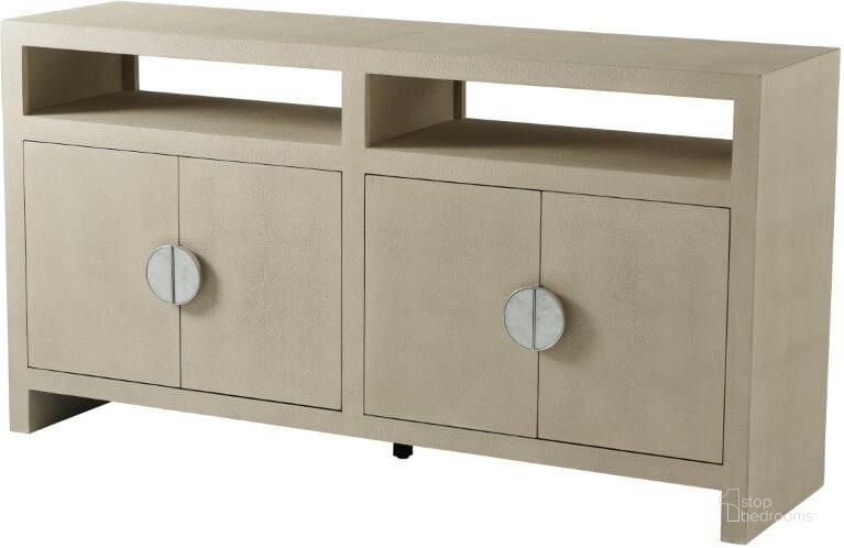 The appearance of Hewett Buffet TAS61034L designed by Theodore Alexander in the transitional interior design. This beige piece of furniture  was selected by 1StopBedrooms from TA Studio Raia Collection to add a touch of cosiness and style into your home. Sku: TAS61034L. Material: Leather. Product Type: Buffet.