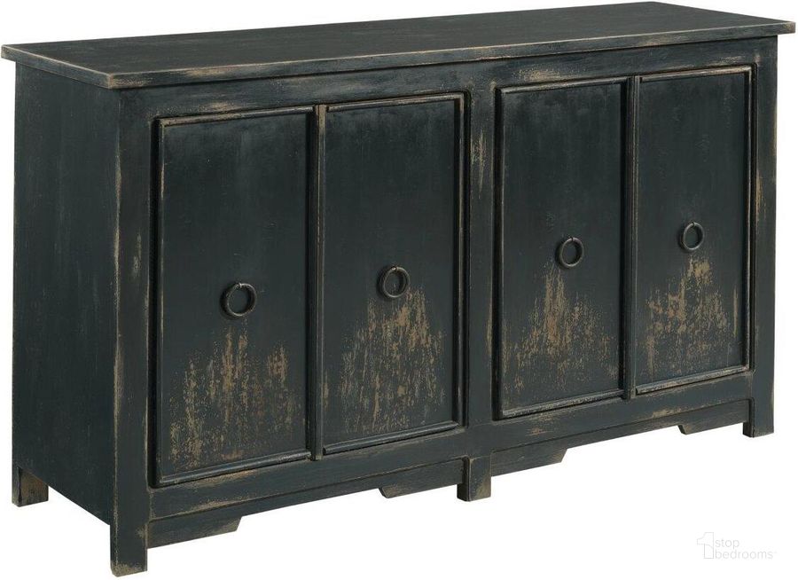 The appearance of Hidden Treasures Charcoal Four Door Console designed by Hammary in the transitional interior design. This black piece of furniture  was selected by 1StopBedrooms from Hidden Treasures Collection to add a touch of cosiness and style into your home. Sku: 090-1114. Material: Wood. Product Type: Console.