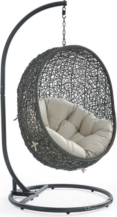 The appearance of Hide Gray and Beige Outdoor Patio Swing Chair With Stand designed by Modway in the modern / contemporary interior design. This gray and beige piece of furniture  was selected by 1StopBedrooms from Hide Collection to add a touch of cosiness and style into your home. Sku: EEI-2273-GRY-BEI. Product Type: Outdoor Chair. Material: Stainless Steel. Image1
