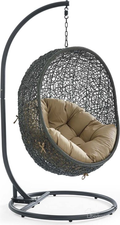 The appearance of Hide Gray Mocha Outdoor Patio Swing Chair With Stand designed by Modway in the modern / contemporary interior design. This gray mocha piece of furniture  was selected by 1StopBedrooms from Hide Collection to add a touch of cosiness and style into your home. Sku: EEI-2273-GRY-MOC. Product Type: Outdoor Chair. Material: Stainless Steel. Image1