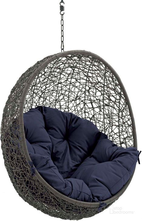 The appearance of Hide Gray Navy Outdoor Patio Swing Chair Without Stand EEI-2654-GRY-NAV designed by Modway in the modern / contemporary interior design. This gray navy piece of furniture  was selected by 1StopBedrooms from Hide Collection to add a touch of cosiness and style into your home. Sku: EEI-2654-GRY-NAV. Material: Polyester. Product Type: Outdoor Chair. Image1
