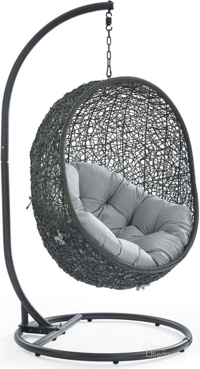 The appearance of Hide Gray Outdoor Patio Swing Chair With Stand designed by Modway in the modern / contemporary interior design. This gray piece of furniture  was selected by 1StopBedrooms from Hide Collection to add a touch of cosiness and style into your home. Sku: EEI-2273-GRY-GRY. Product Type: Outdoor Chair. Material: Stainless Steel. Image1