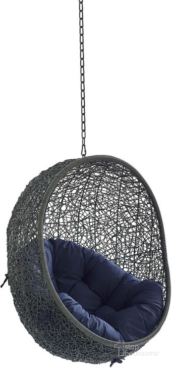 The appearance of Hide Sunbrella Fabric Swing Outdoor Patio Lounge Chair Without Stand EEI-3634-GRY-NAV designed by Modway in the modern / contemporary interior design. This gray navy piece of furniture  was selected by 1StopBedrooms from Hide Collection to add a touch of cosiness and style into your home. Sku: EEI-3634-GRY-NAV. Material: Polyester. Product Type: Outdoor Lounge Chair. Image1