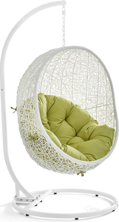 The appearance of Hide White Peridot Outdoor Patio Swing Chair With Stand designed by Modway in the modern / contemporary interior design. This white peridot piece of furniture  was selected by 1StopBedrooms from Hide Collection to add a touch of cosiness and style into your home. Sku: EEI-2273-WHI-PER. Product Type: Outdoor Chair. Material: Stainless Steel. Image1