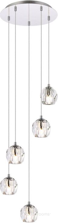 The appearance of Higginstown Chrome Pendant Lighting 0qd24306089 designed by Isaac Tahari in the transitional interior design. This chrome piece of furniture  was selected by 1StopBedrooms from Higginstown Collection to add a touch of cosiness and style into your home. Sku: 3505G12C. Product Type: Pendant Lighting. Material: Stainless Steel. Image1