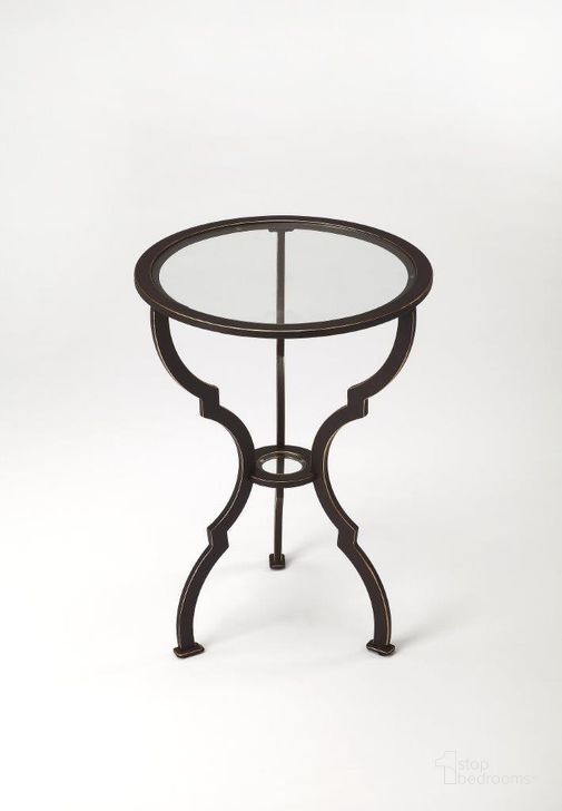 The appearance of Higginsville Black End Table 0qb24398577 designed by Off 5th Home in the transitional interior design. This black piece of furniture  was selected by 1StopBedrooms from Higginsville Collection to add a touch of cosiness and style into your home. Sku: 3666025. Product Type: End Table. Material: Iron.