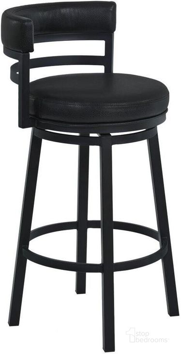 The appearance of High Prairie Black Barstool 0qb24499043 designed by Luxury Loft in the transitional interior design. This black piece of furniture  was selected by 1StopBedrooms from High Prairie Collection to add a touch of cosiness and style into your home. Sku: 721535746910. Material: Metal. Product Type: Barstool. Image1