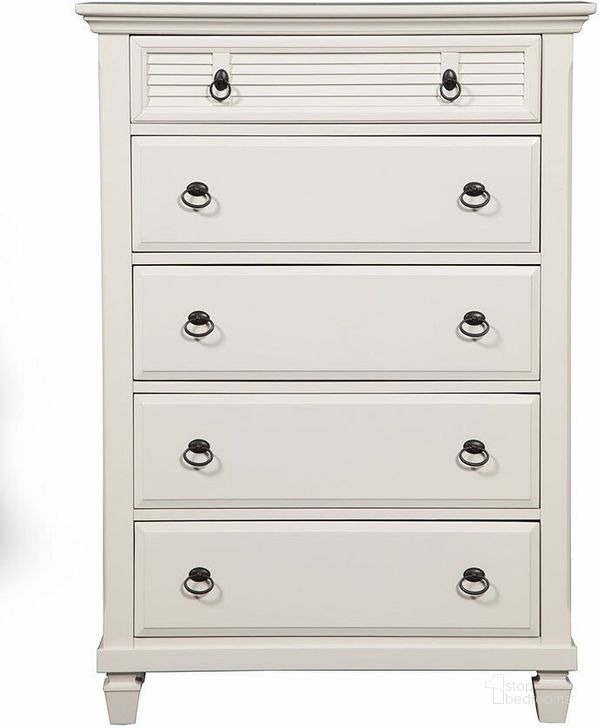 The appearance of Highdrive Way White Chest designed by Off 5th Home in the transitional interior design. This white piece of furniture  was selected by 1StopBedrooms from Highdrive Way Collection to add a touch of cosiness and style into your home. Sku: 1306-W-CH. Product Type: Chest. Material: Pine. Image1